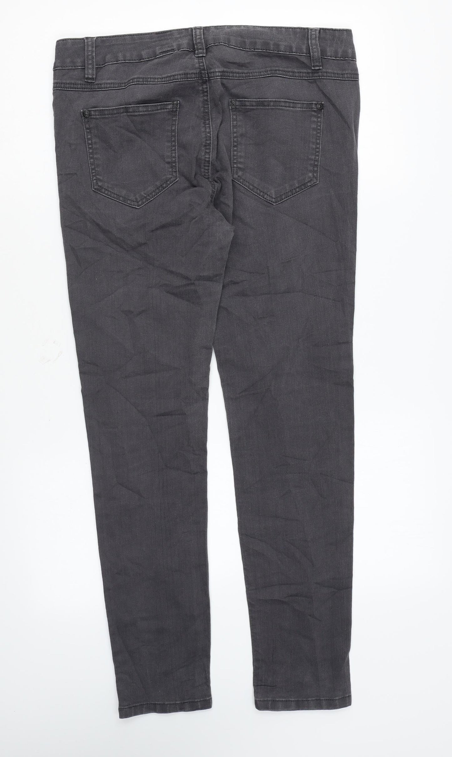 Yes Yes Womens Grey Cotton Skinny Jeans Size 12 L27 in Regular Zip