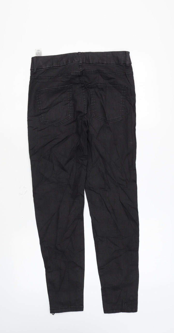 Marks and Spencer Womens Black Cotton Skinny Jeans Size 8 L26 in Regular Zip