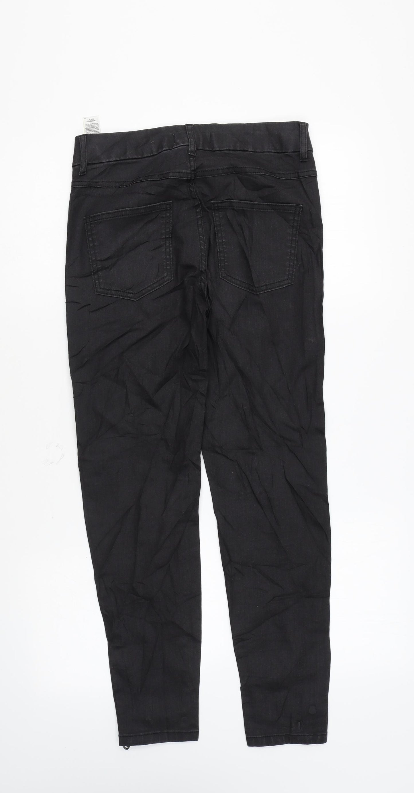 Marks and Spencer Womens Black Cotton Skinny Jeans Size 8 L26 in Regular Zip