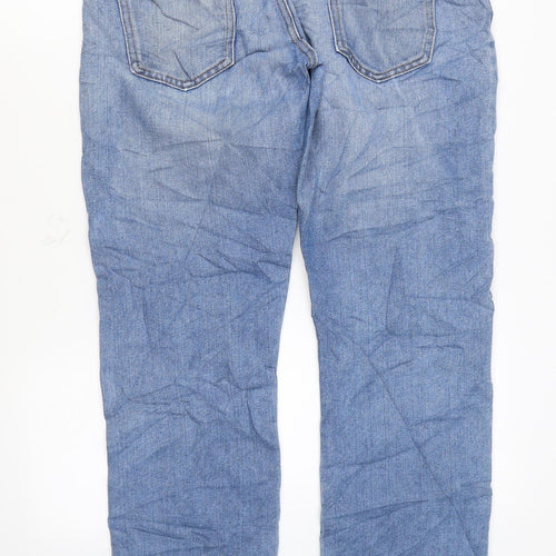 Denim & Co. Mens Blue Cotton Straight Jeans Size 32 in L32 in Regular Zip