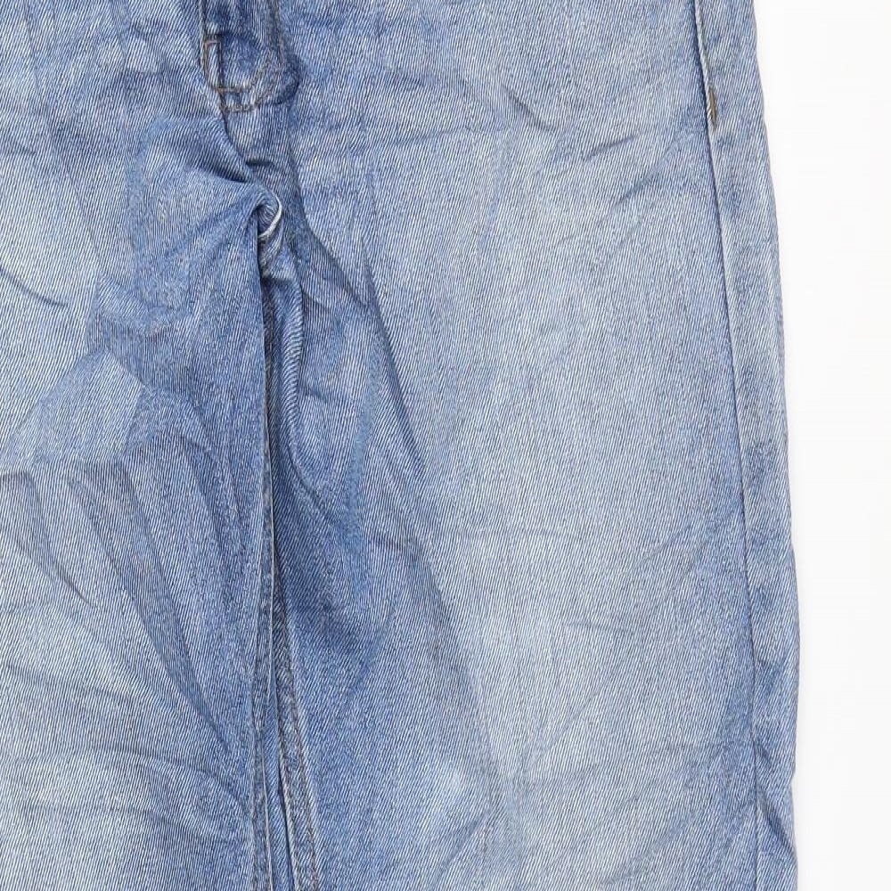 Denim & Co. Mens Blue Cotton Straight Jeans Size 32 in L32 in Regular Zip