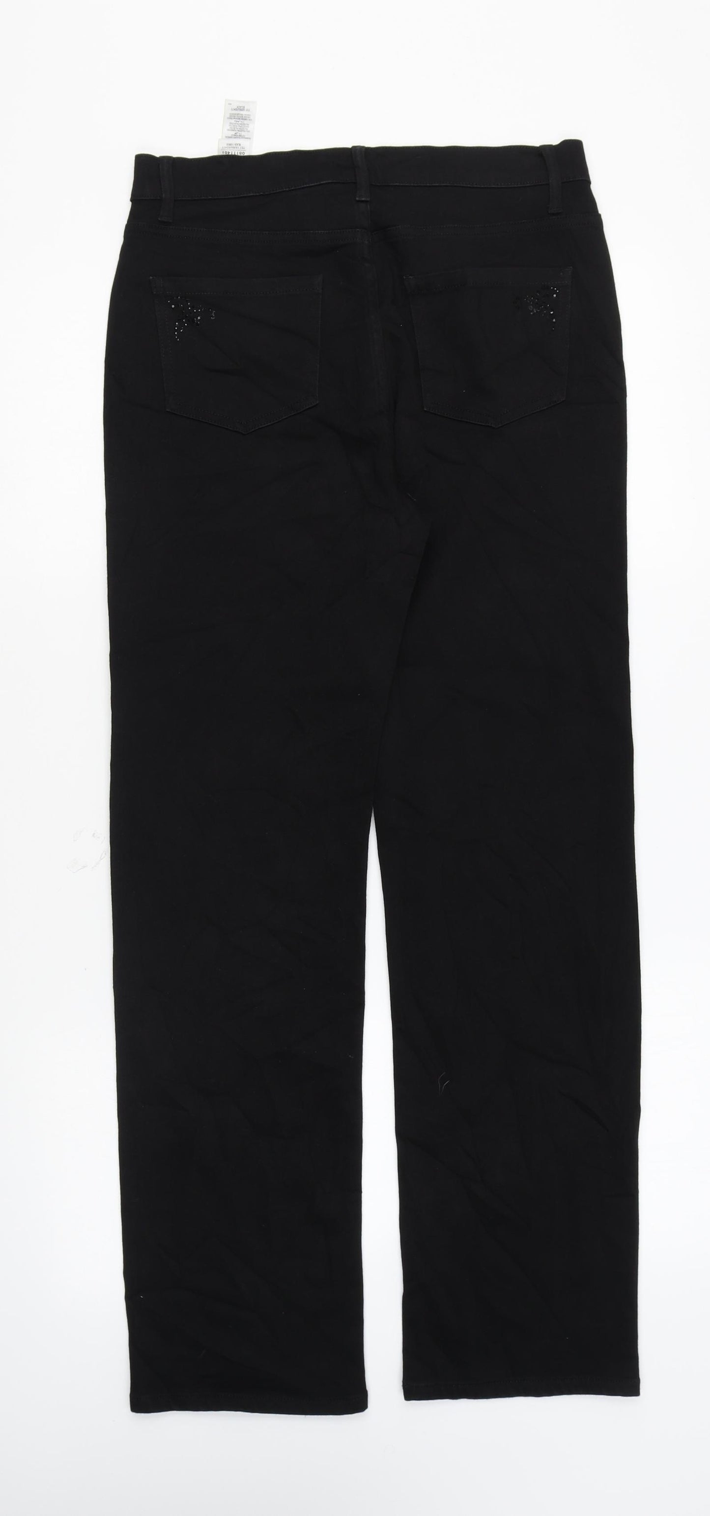 Per Una Womens Black Cotton Skinny Jeans Size 10 L28 in Regular Zip