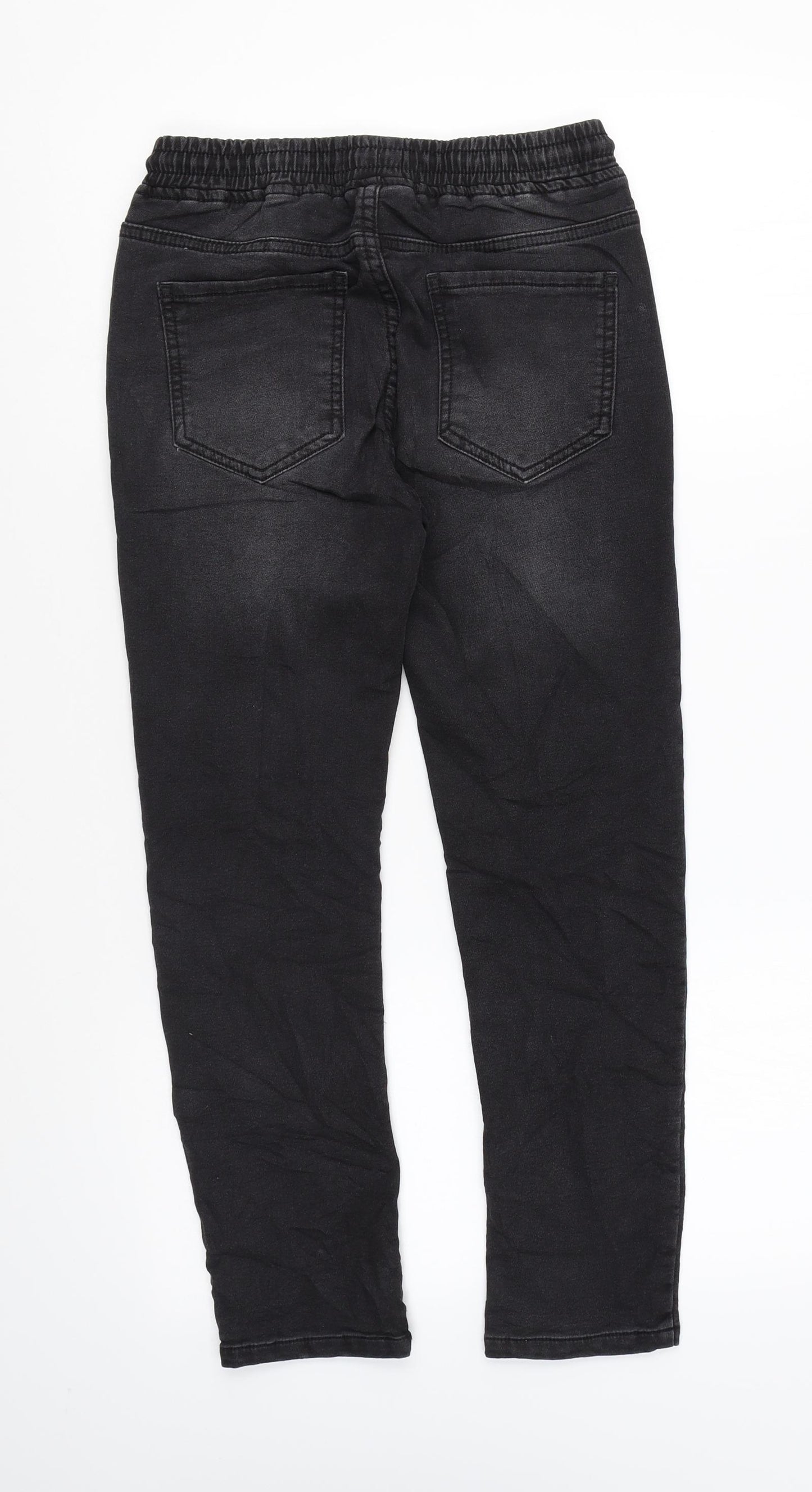 NEXT Boys Black Cotton Skinny Jeans Size 10 Years Regular Drawstring