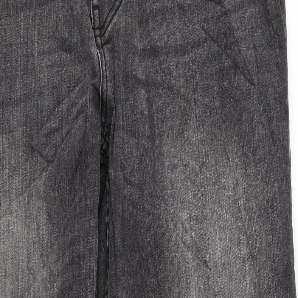 Burton Mens Grey Cotton Straight Jeans Size 32 in L28 in Regular Zip