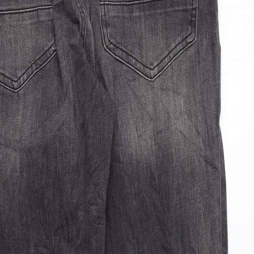 Burton Mens Grey Cotton Straight Jeans Size 32 in L28 in Regular Zip