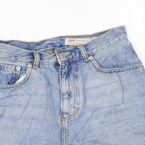 ASOS Womens Blue Cotton Hot Pants Shorts Size 8 L4 in Regular Zip