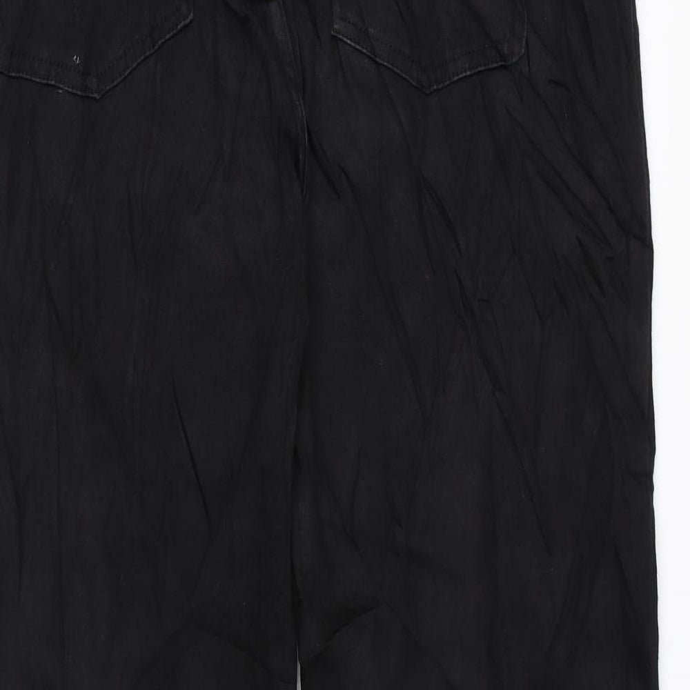 Per Una Womens Black Cotton Straight Jeans Size 16 L27 in Regular Zip