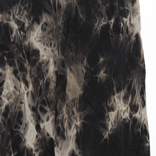 COLLUSION Womens Multicoloured Geometric Cotton Straight Jeans Size 26 in L32 in Regular Zip - Tie Dye