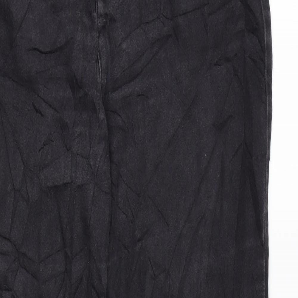 Per Una Womens Black Cotton Straight Jeans Size 12 L28 in Regular Zip