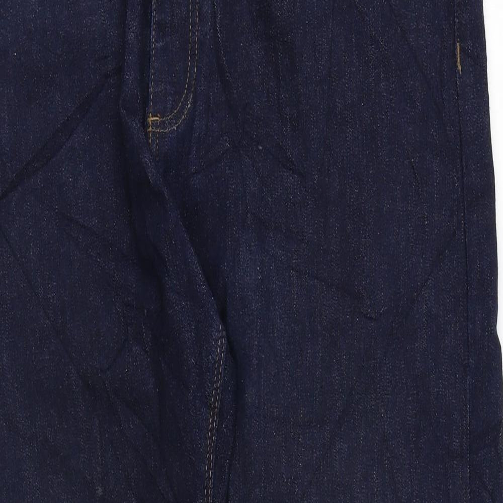 Marks and Spencer Mens Blue Cotton Straight Jeans Size 34 in L29 in Regular Zip