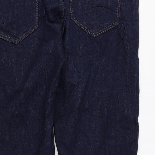 Marks and Spencer Mens Blue Cotton Straight Jeans Size 34 in L29 in Regular Zip