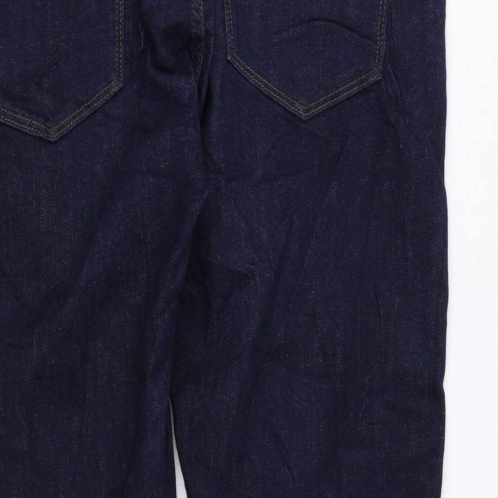 Marks and Spencer Mens Blue Cotton Straight Jeans Size 34 in L29 in Regular Zip
