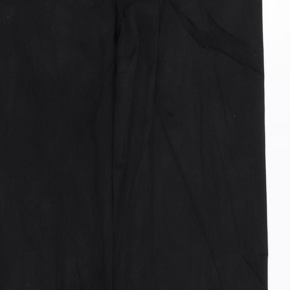 Marks and Spencer Womens Black Cotton Straight Jeans Size 10 L33 in Regular Zip - Long