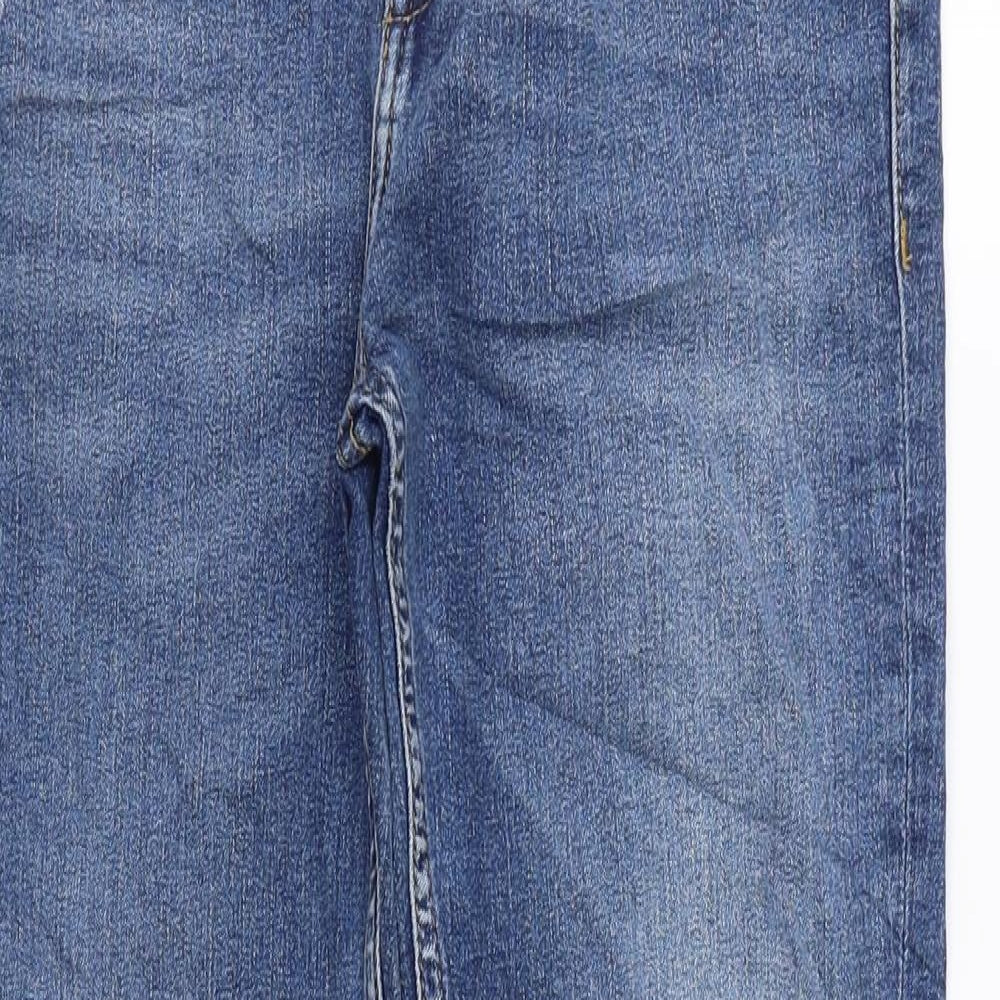 Marks and Spencer Girls Blue Cotton Skinny Jeans Size 11-12 Years Regular Zip