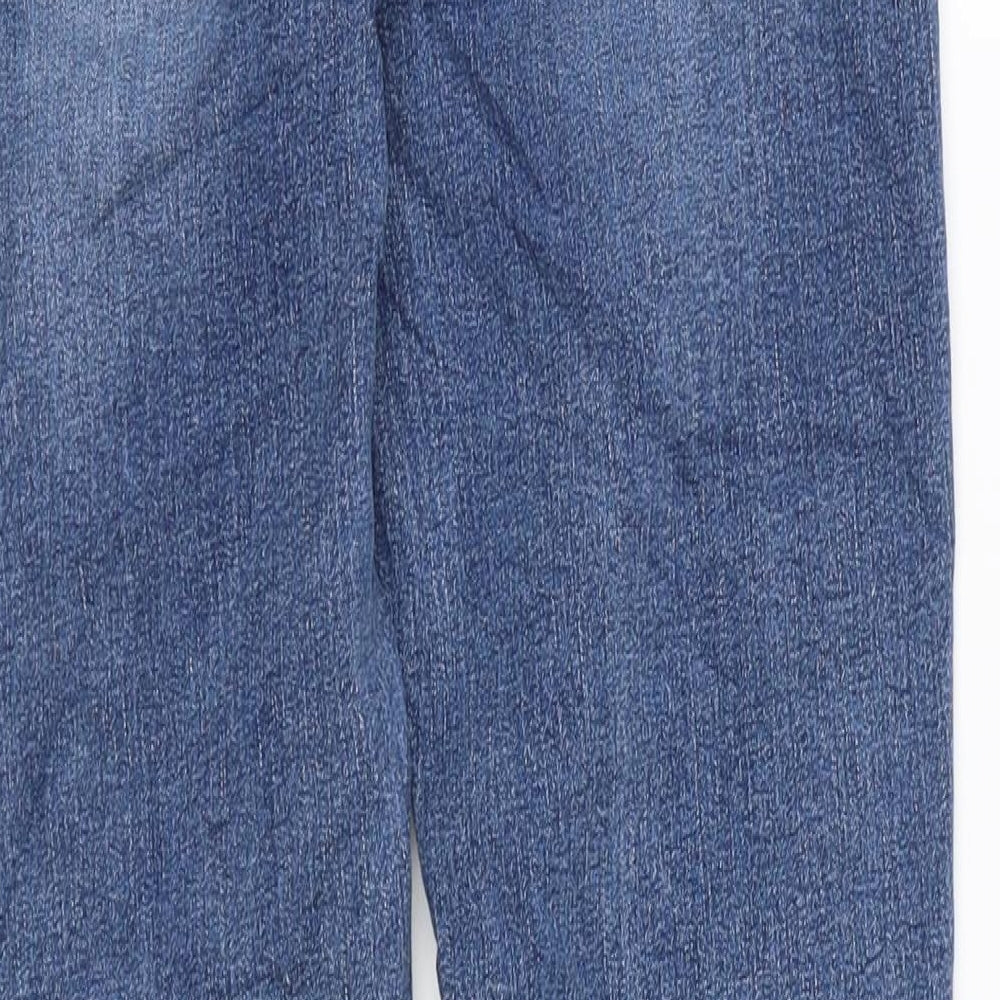 Marks and Spencer Girls Blue Cotton Skinny Jeans Size 11-12 Years Regular Zip