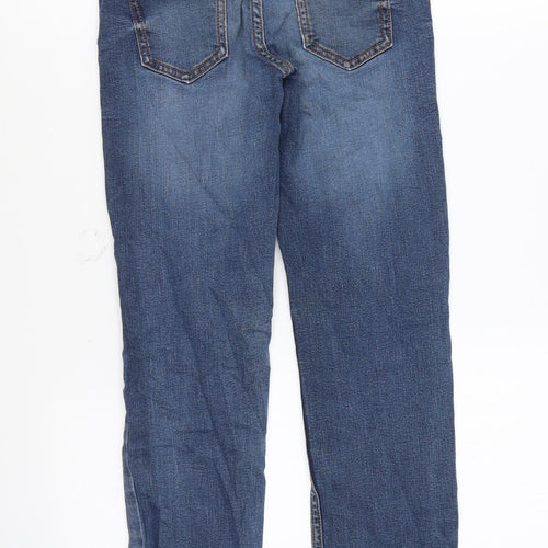 TU Boys Blue Cotton Straight Jeans Size 10 Years Regular Zip