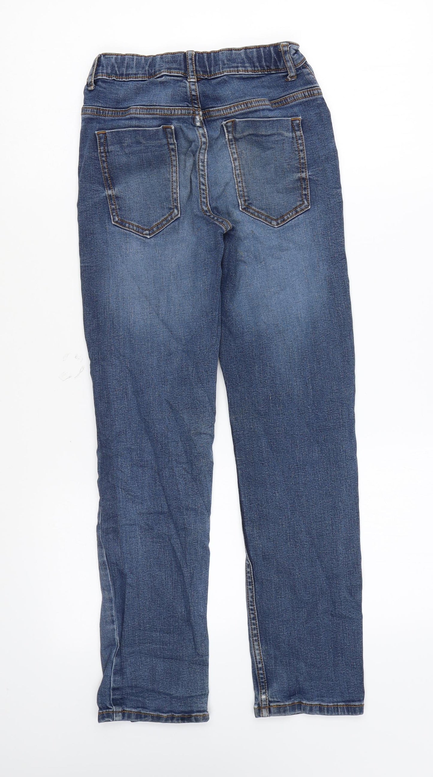 TU Boys Blue Cotton Straight Jeans Size 10 Years Regular Zip