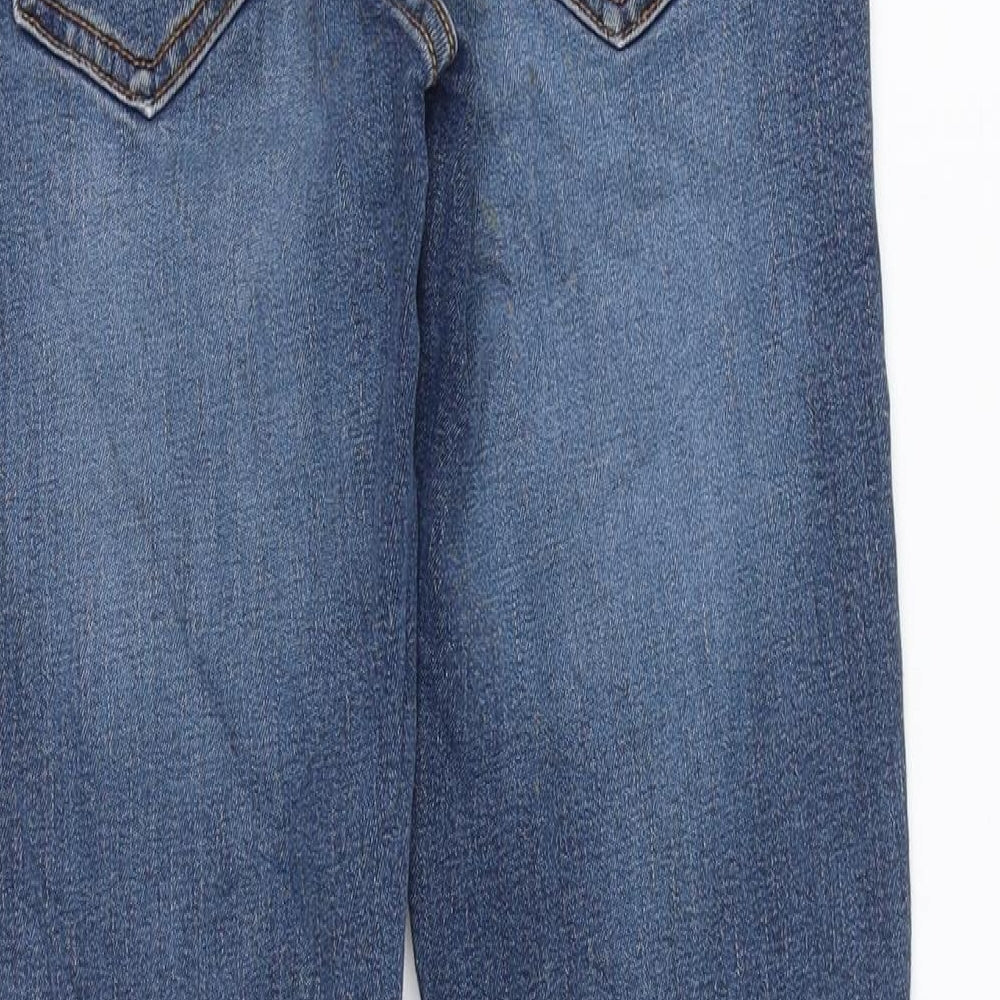 TU Boys Blue Cotton Straight Jeans Size 10 Years Regular Zip