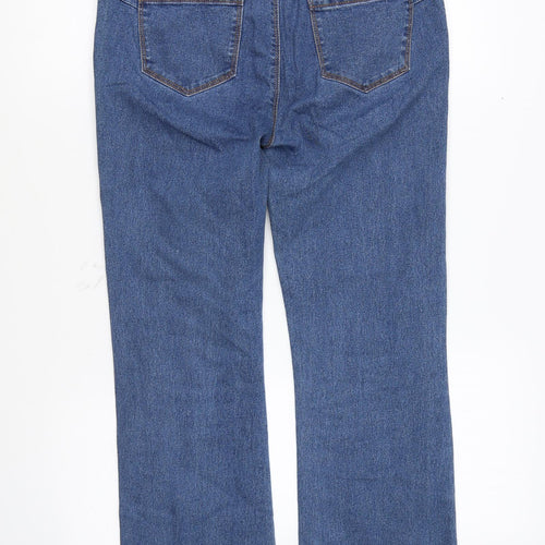Avon Womens Blue Cotton Straight Jeans Size 12 L26 in Regular Zip