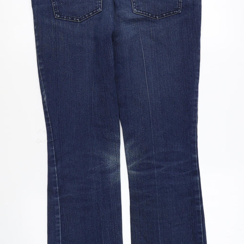 Wallis Womens Blue Cotton Straight Jeans Size 10 L29 in Regular Zip