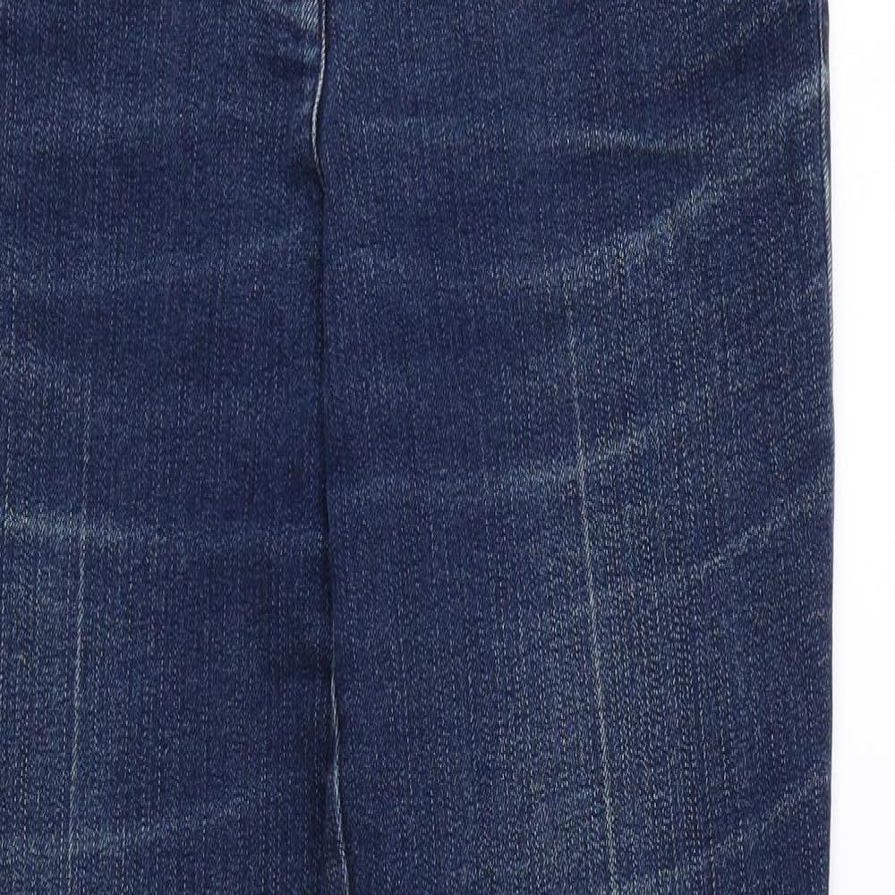 Wallis Womens Blue Cotton Straight Jeans Size 10 L29 in Regular Zip