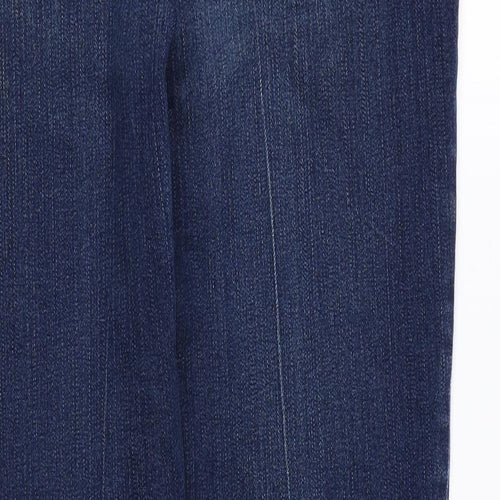 Wallis Womens Blue Cotton Straight Jeans Size 10 L29 in Regular Zip
