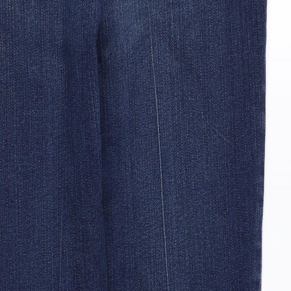 Wallis Womens Blue Cotton Straight Jeans Size 10 L29 in Regular Zip