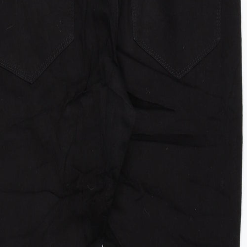 Marks and Spencer Mens Black Cotton Straight Jeans Size 32 in L27 in Regular Zip