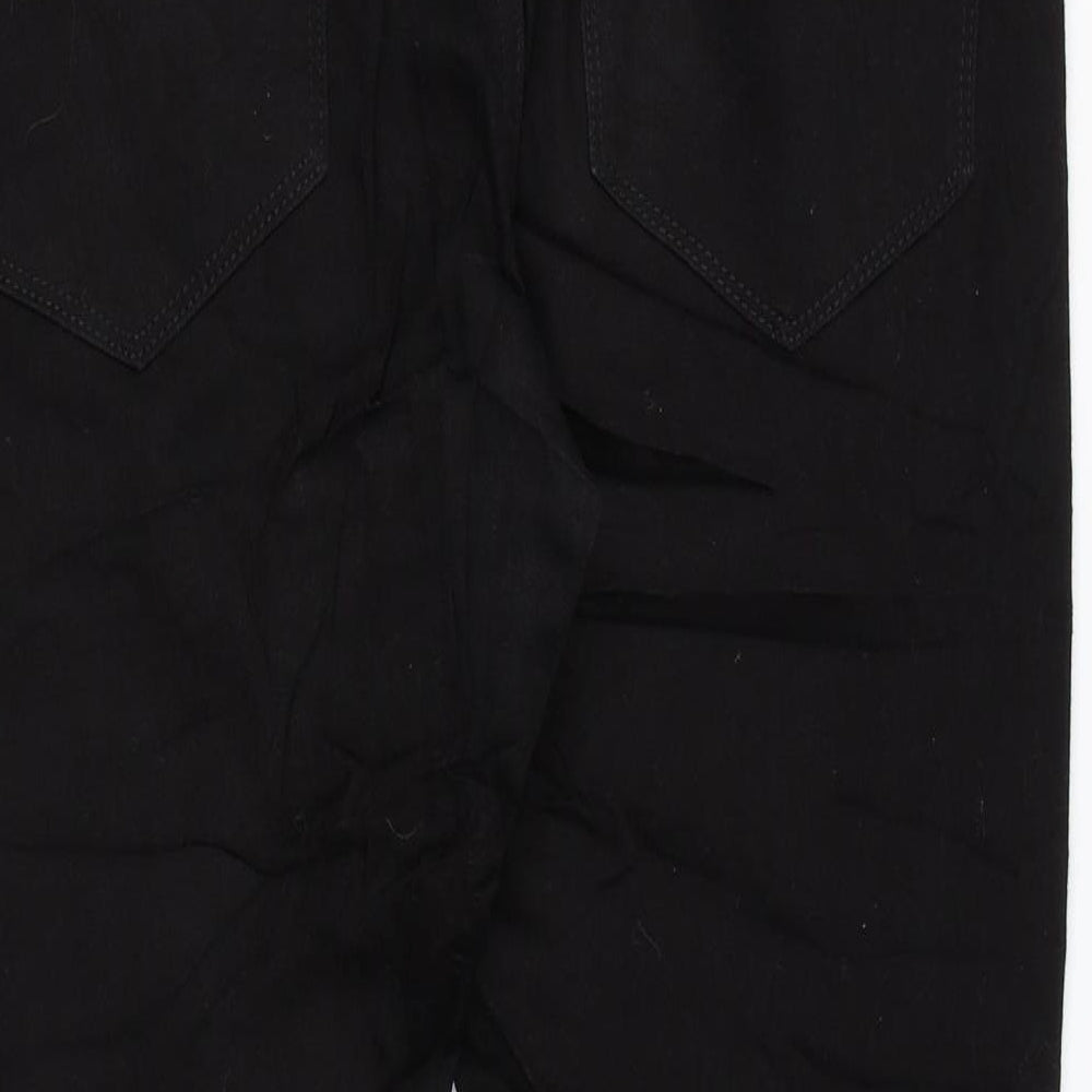Marks and Spencer Mens Black Cotton Straight Jeans Size 32 in L27 in Regular Zip