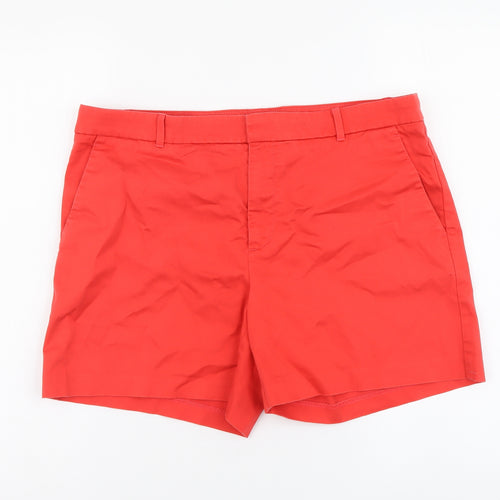 Banana Republic Womens Red Cotton Chino Shorts Size 10 L4 in Regular Button