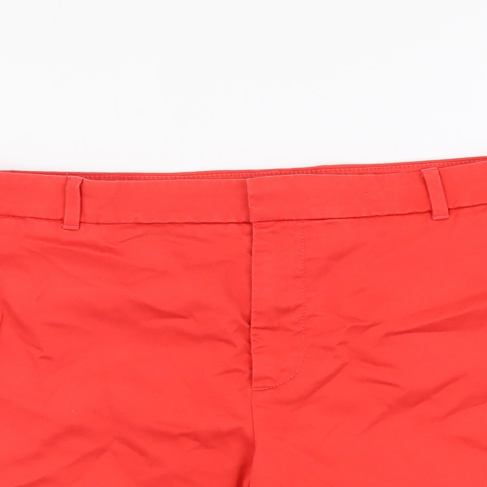 Banana Republic Womens Red Cotton Chino Shorts Size 10 L4 in Regular Button