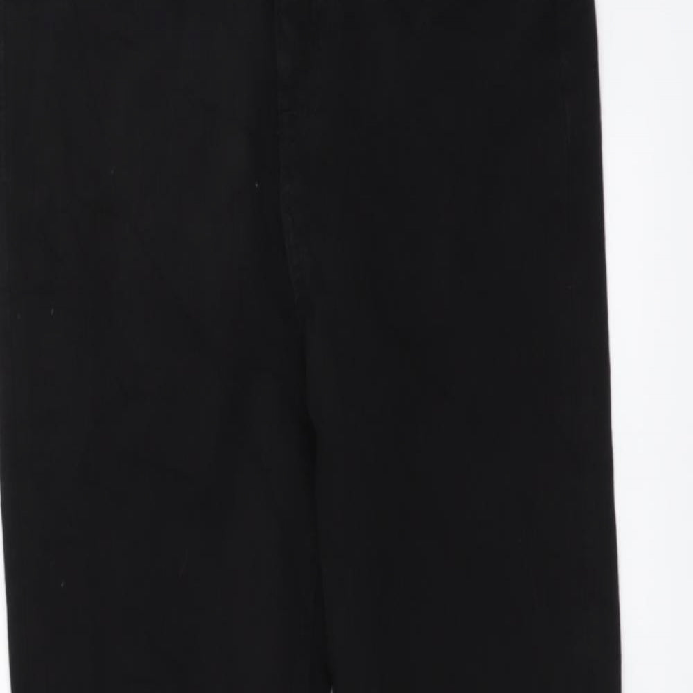 Marks and Spencer Womens Black Cotton Bootcut Jeans Size 12 L30 in Regular Button