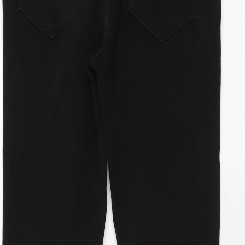 Marks and Spencer Womens Black Cotton Bootcut Jeans Size 12 L30 in Regular Button