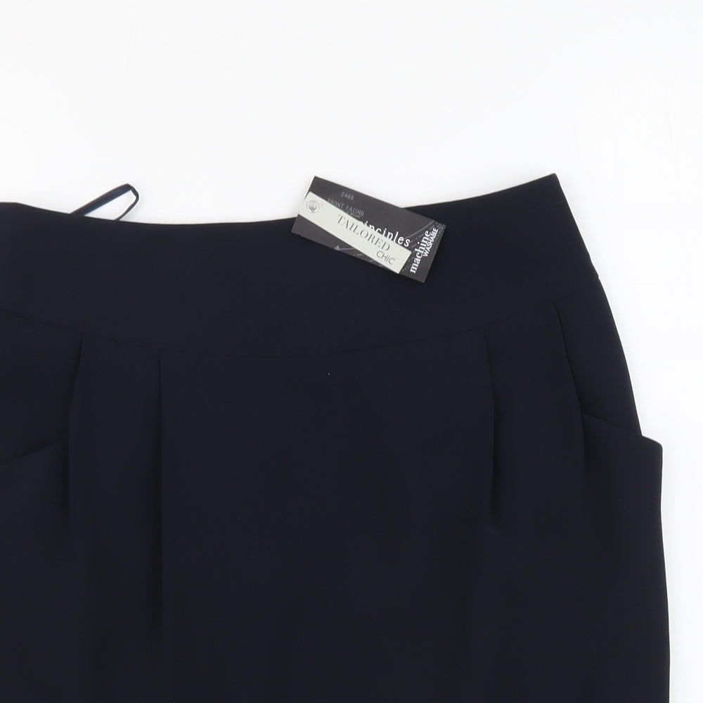 Papaya Womens Blue Polyester Mini Skirt Size 10 Zip