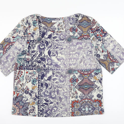 NEXT Womens Multicoloured Geometric Polyester Basic Blouse Size 12 Round Neck
