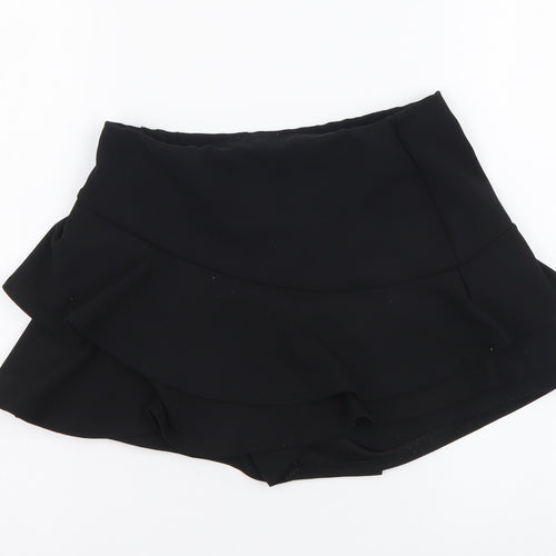 New Look Womens Black Polyester Cut-Off Shorts Size 6 L3 in Regular Drawstring