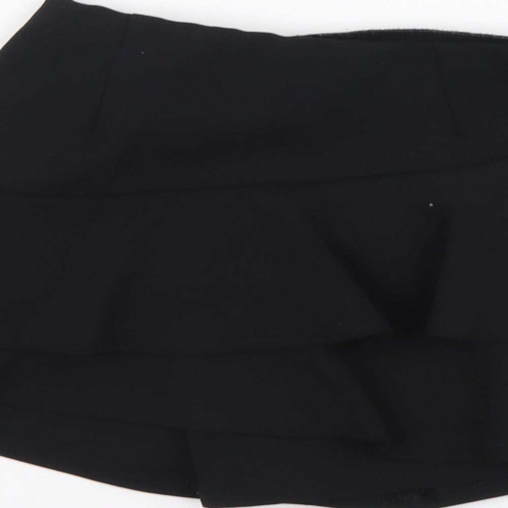 New Look Womens Black Polyester Cut-Off Shorts Size 6 L3 in Regular Drawstring