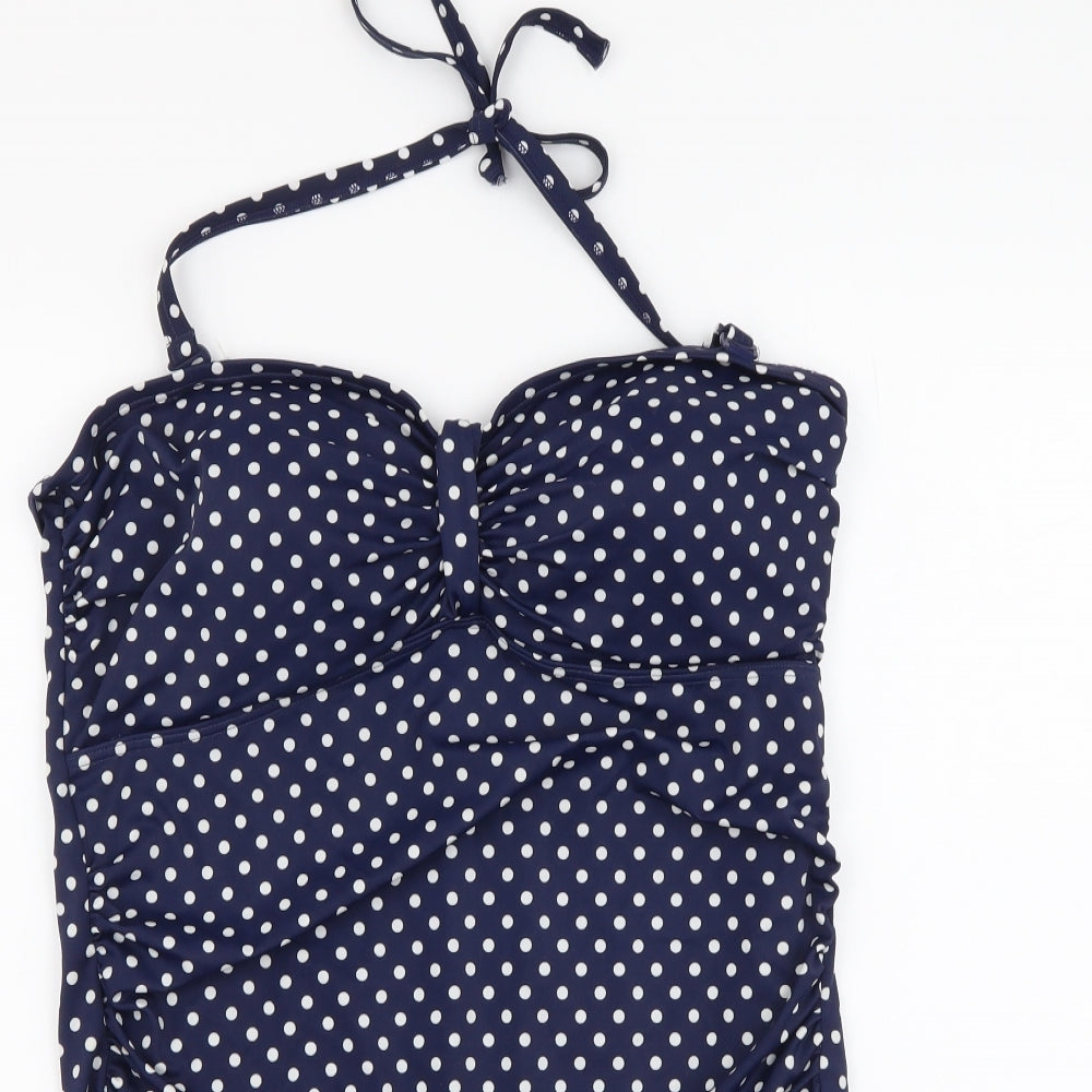 George Womens Blue Polka Dot Nylon One Piece Size 18