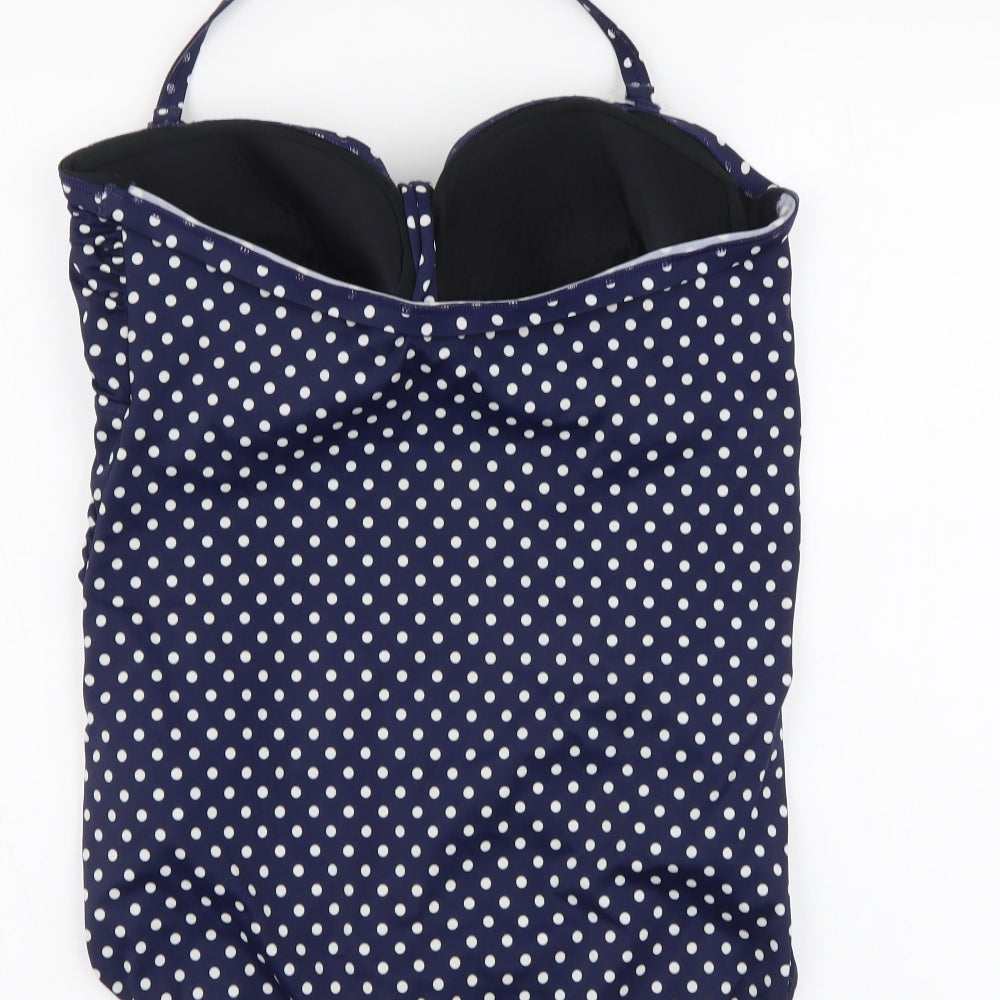 George Womens Blue Polka Dot Nylon One Piece Size 18