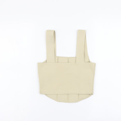 Primark Womens Beige Polyester Cropped Tank Size S Square Neck