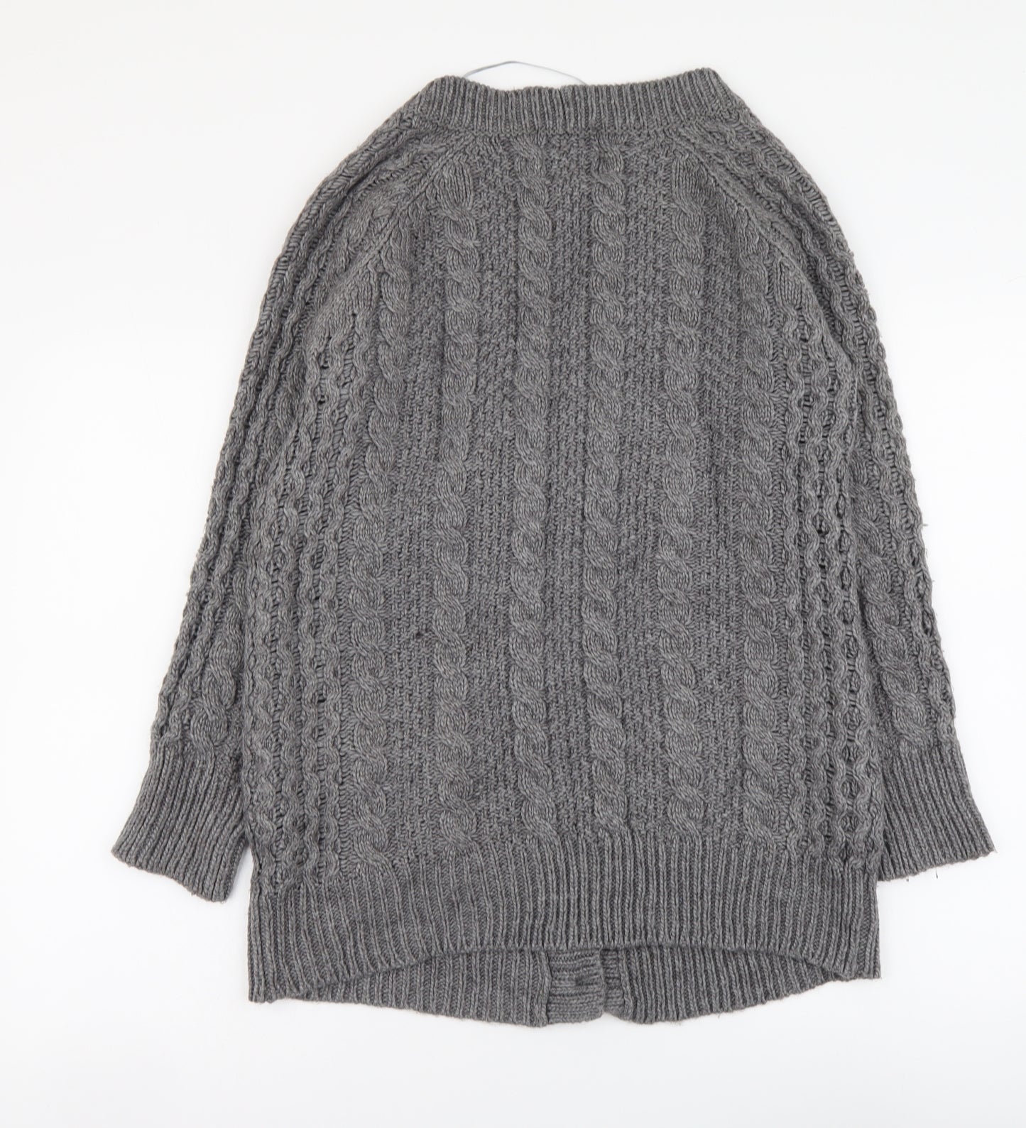 Zara Womens Grey V-Neck Acrylic Cardigan Jumper Size M
