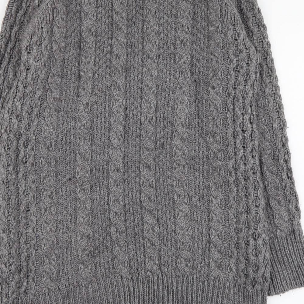 Zara Womens Grey V-Neck Acrylic Cardigan Jumper Size M