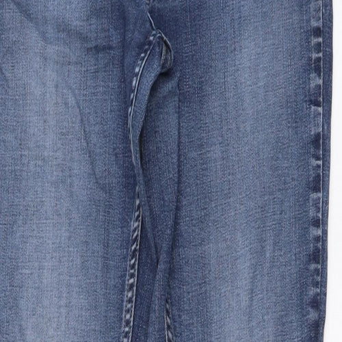 Marks and Spencer Womens Black Cotton Straight Jeans Size 12 L29 in Regular Button