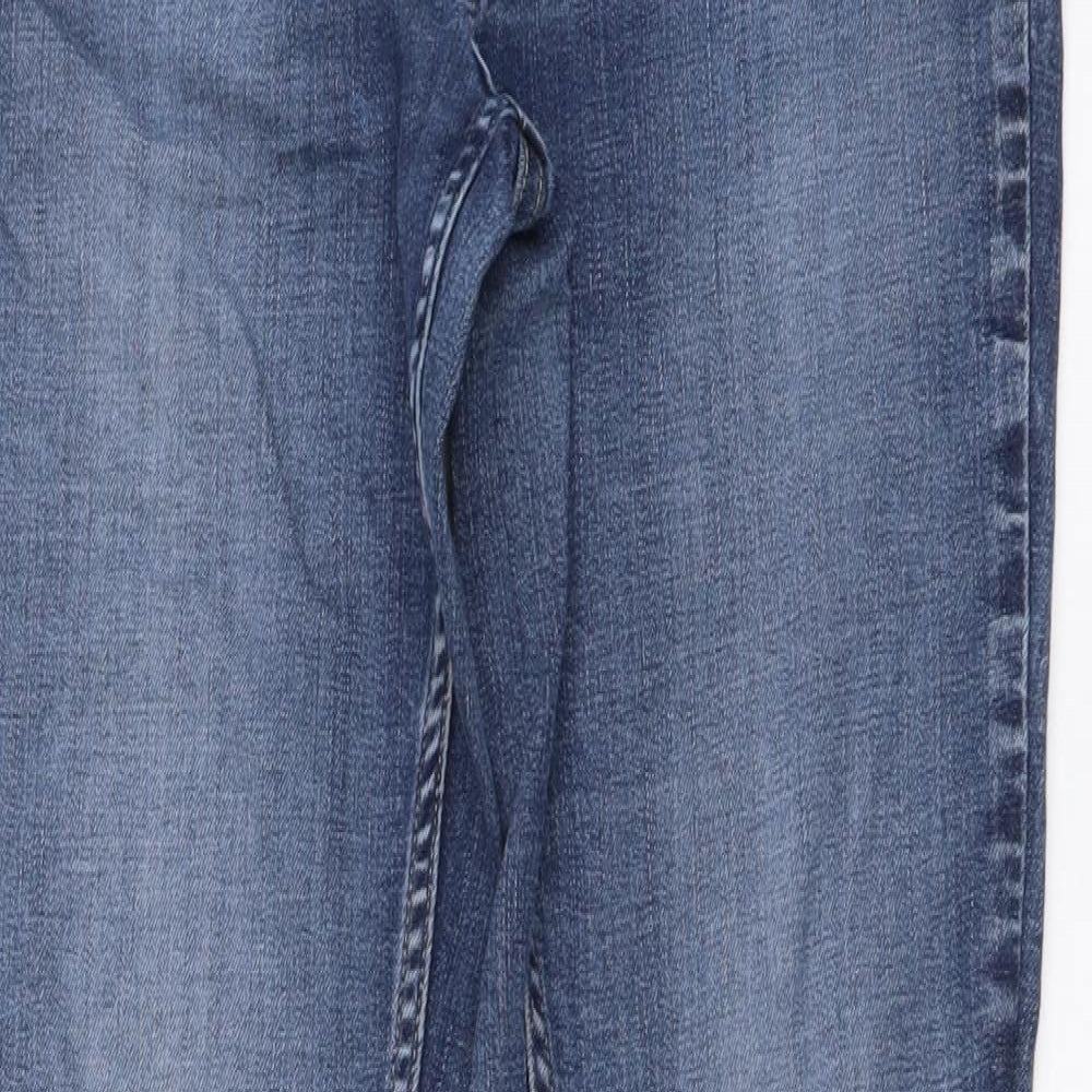 Marks and Spencer Womens Black Cotton Straight Jeans Size 12 L29 in Regular Button