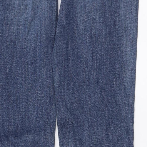 Marks and Spencer Womens Black Cotton Straight Jeans Size 12 L29 in Regular Button