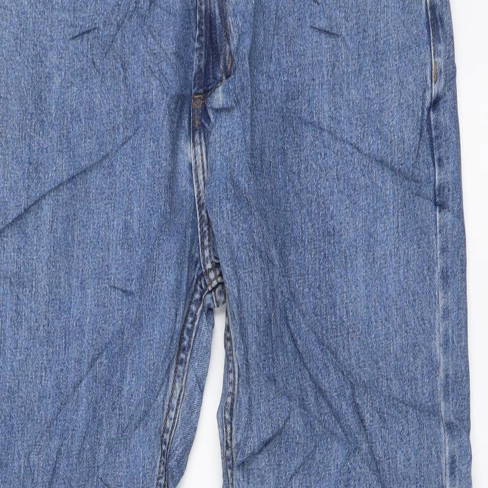 Marks and Spencer Mens Blue Cotton Skinny Jeans Size 32 in L31 in Regular Button