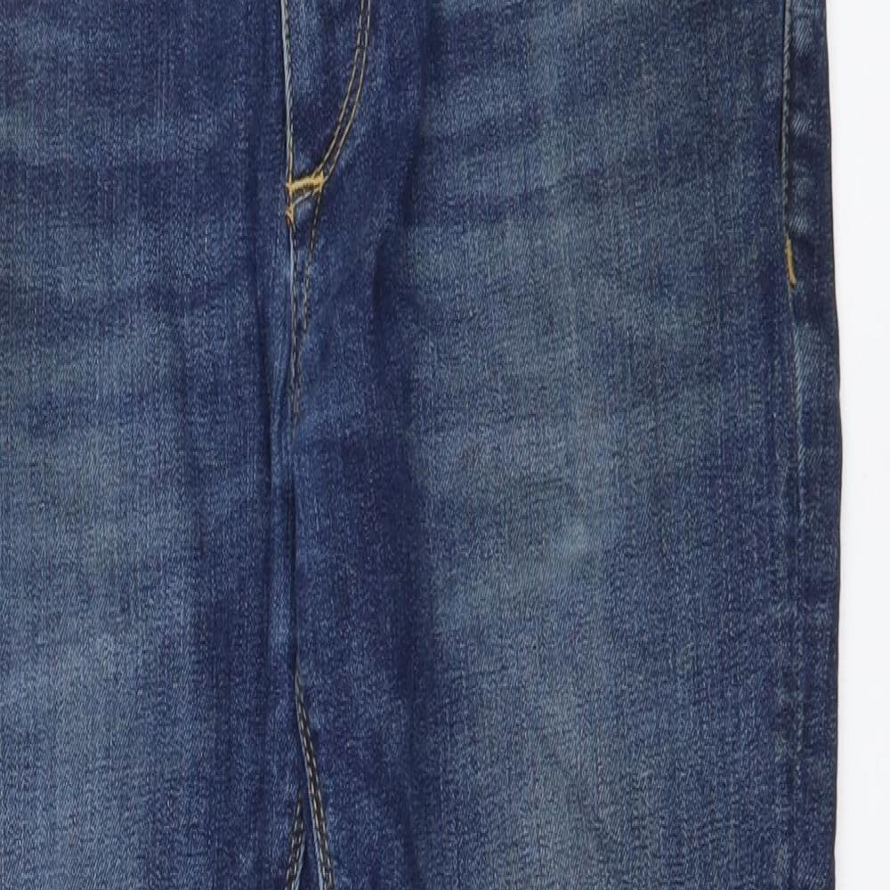 River Island Womens Blue Cotton Skinny Jeans Size 32 in L30 in Regular Button
