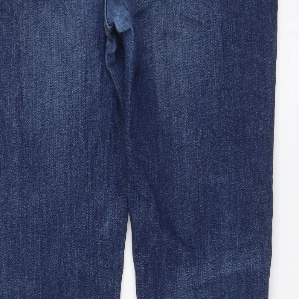 River Island Womens Blue Cotton Skinny Jeans Size 32 in L30 in Regular Button