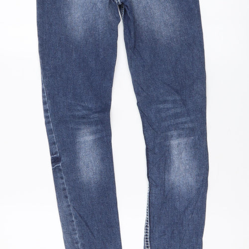 Amco Denim Womens Blue Cotton Skinny Jeans Size 8 L29 in Regular Button