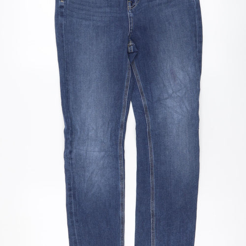 Marks and Spencer Womens Blue Cotton Skinny Jeans Size 10 L31 in Regular Button